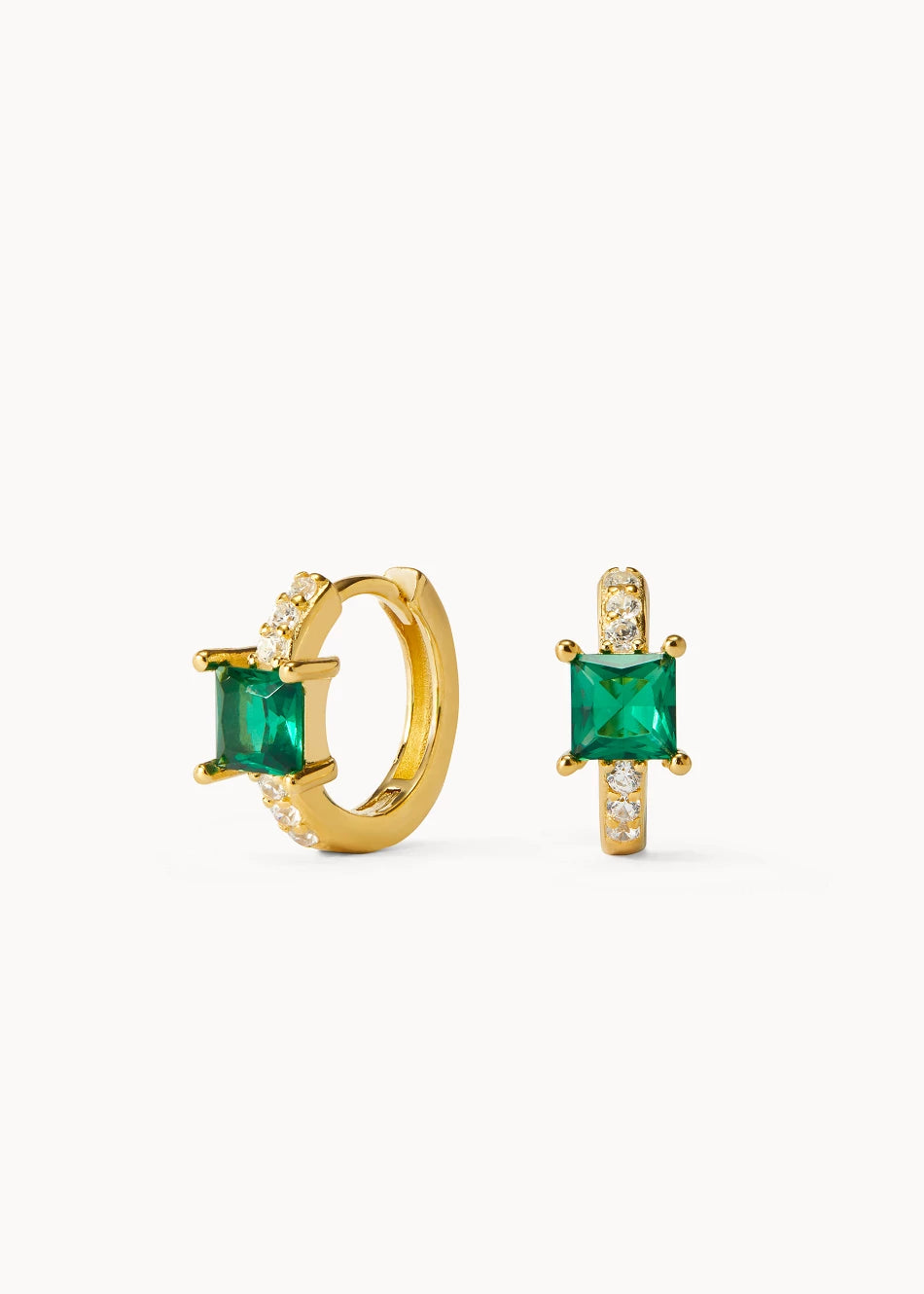 Pendientes Green Brillo Hoop - Imagen 1