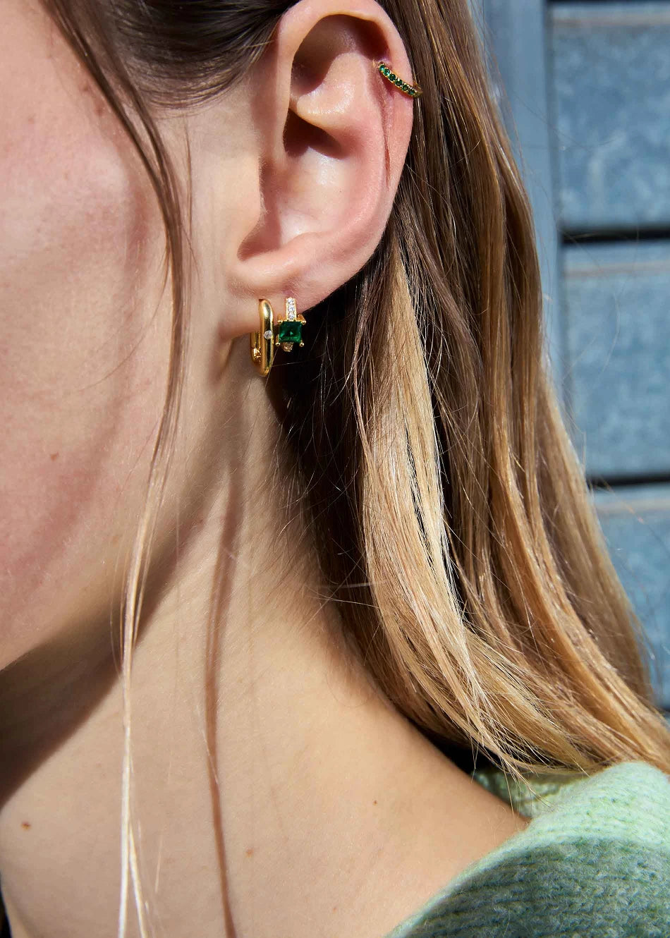 Piercing Green Mini-Hoop - Imagen 2