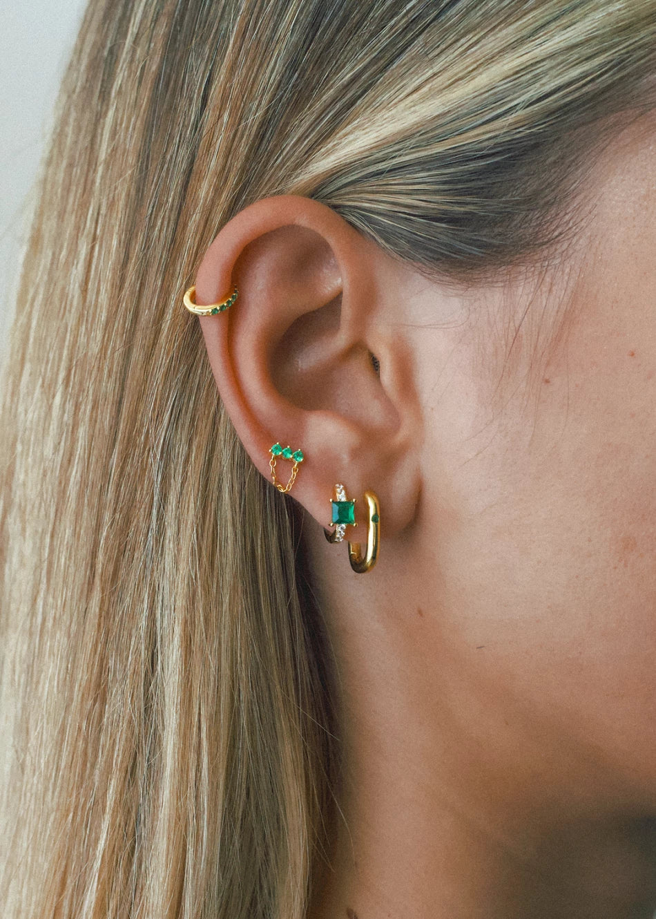 Piercing Green Mini-Hoop - Imagen 4