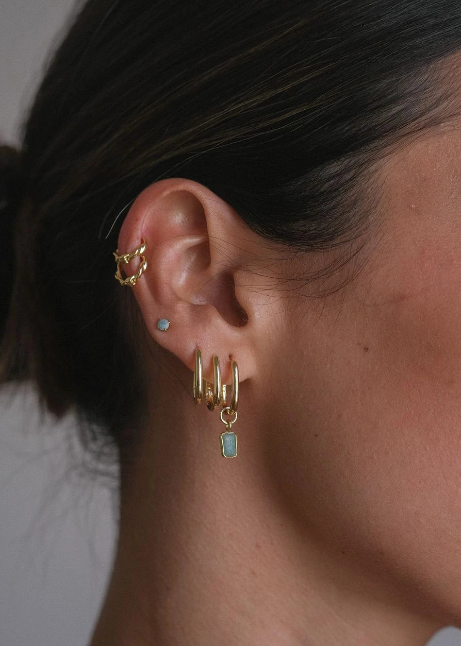 Pendientes Amazonita Flash Hoop