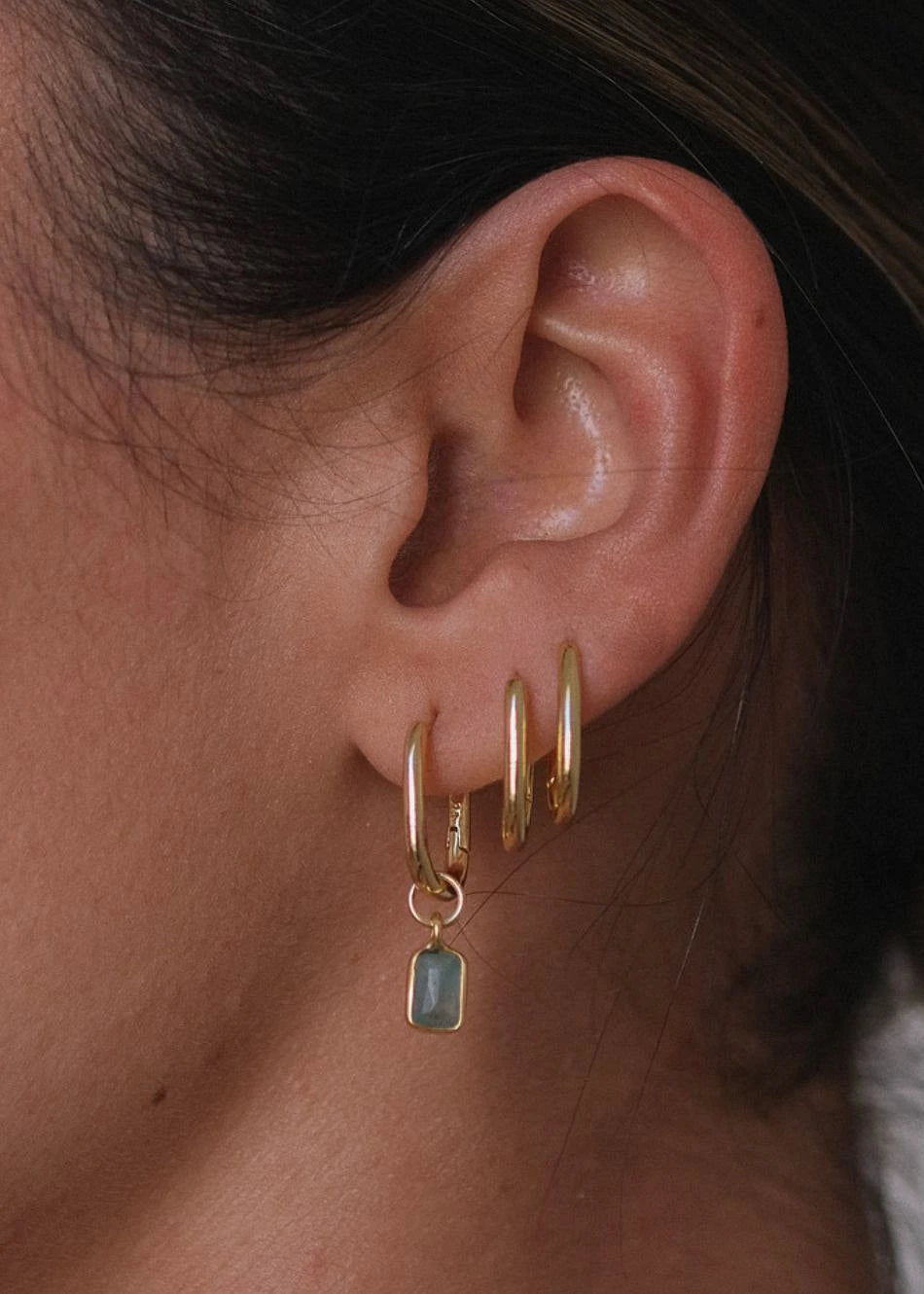 Pendientes Amazonita Flash Hoop