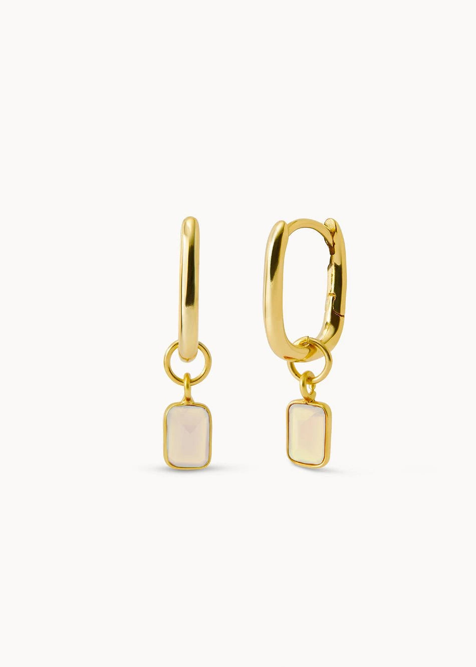 Pendientes Piedra Luna Flash Hoop