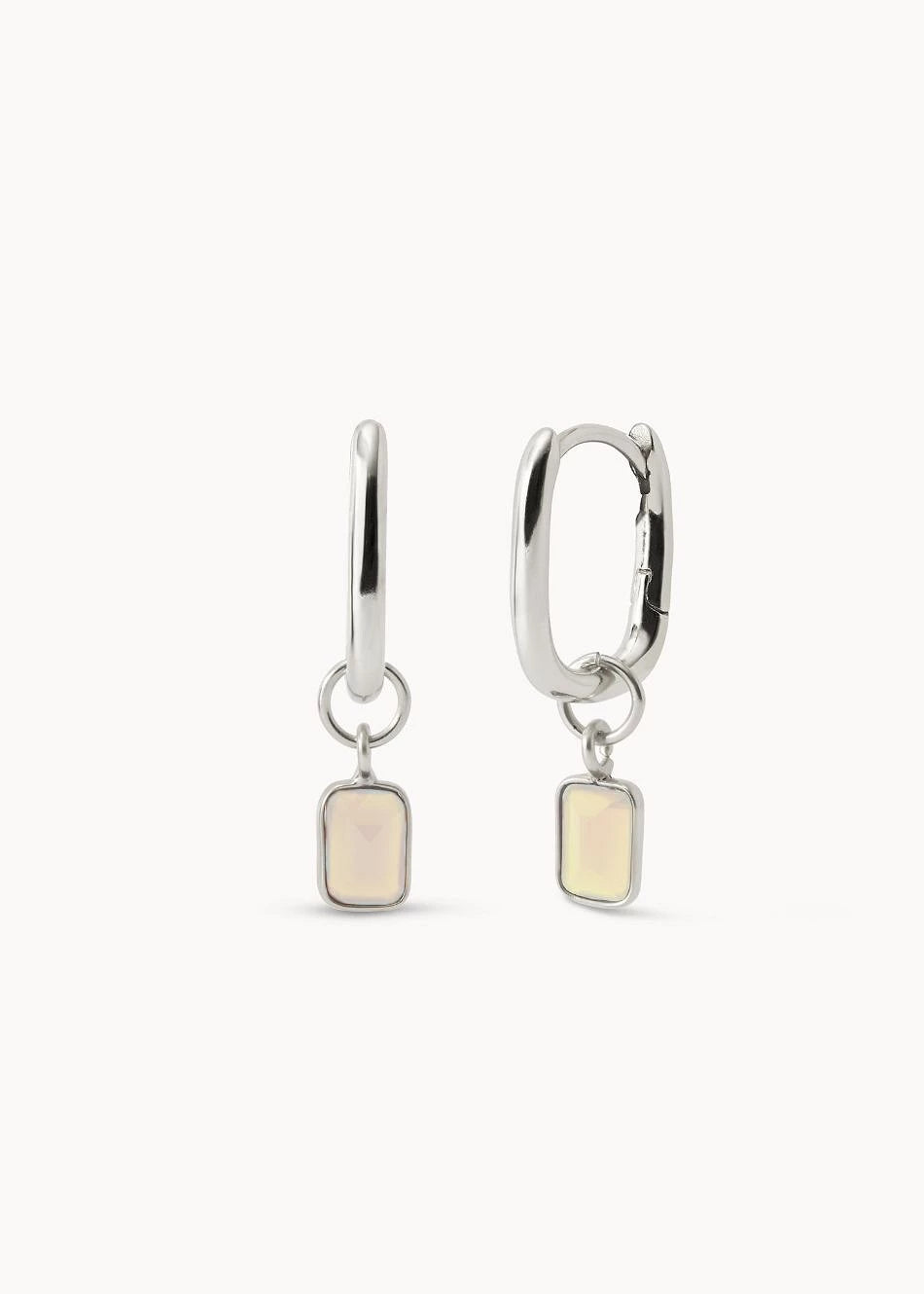 Pendientes Piedra Luna Flash Hoop